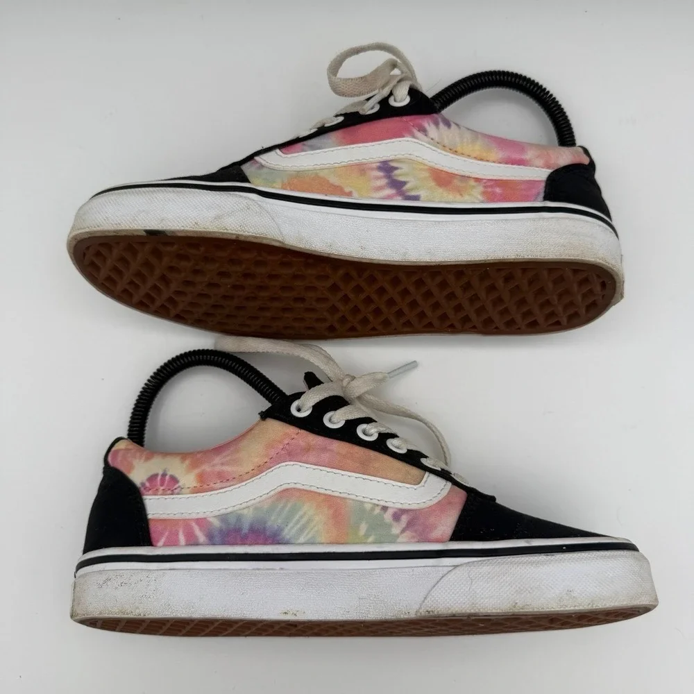 Women's Vans Ward Salmon Pink Tie Dye Pastel Casual Canvas Skate Shoes Sz 6.5